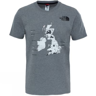 Tee The North Face Manga Corta Country Peak Hombre Gris - Chile YRV031492